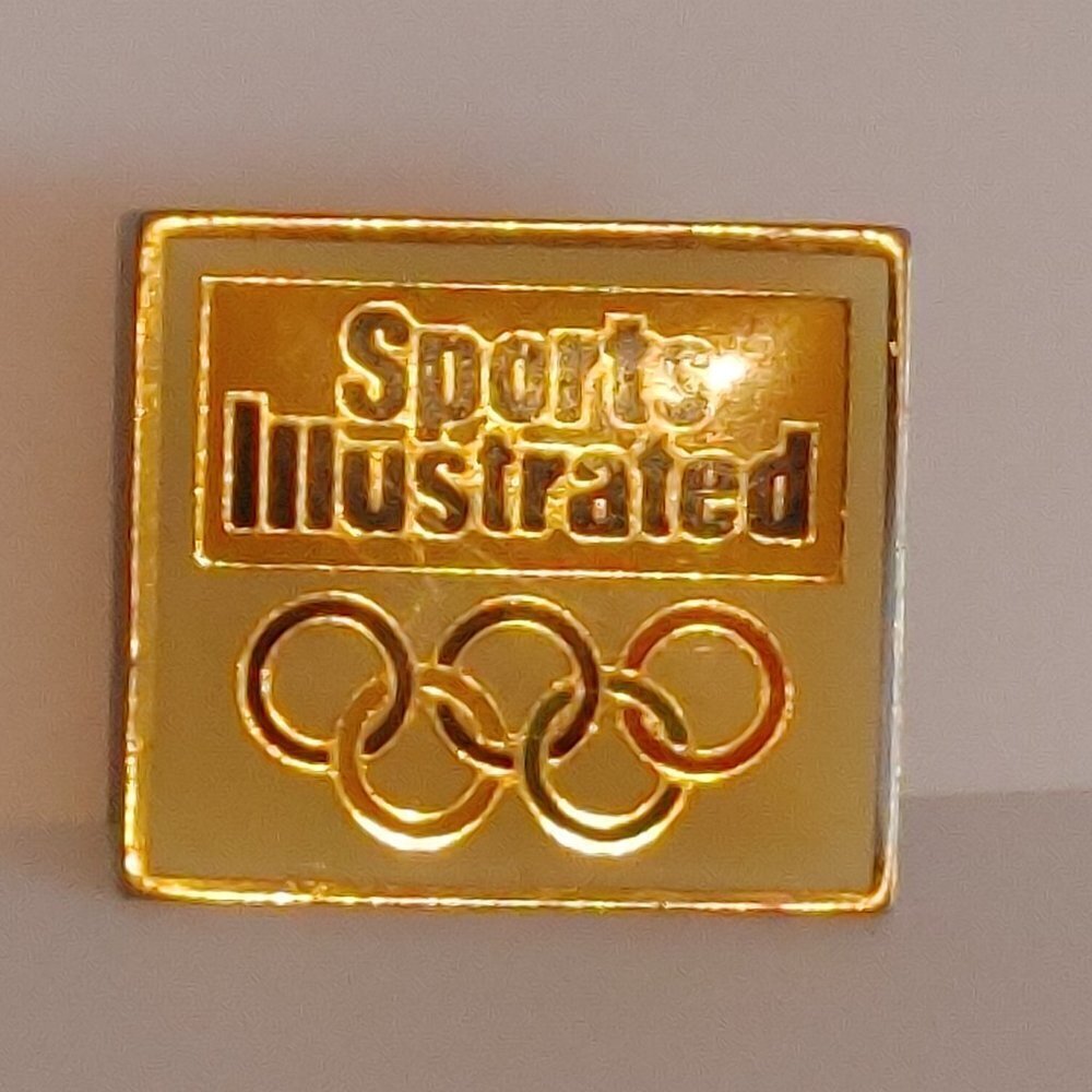 Vintage Olympic Games PIN Sports Illustrated Magazine Sponsor Pin Gold Tone